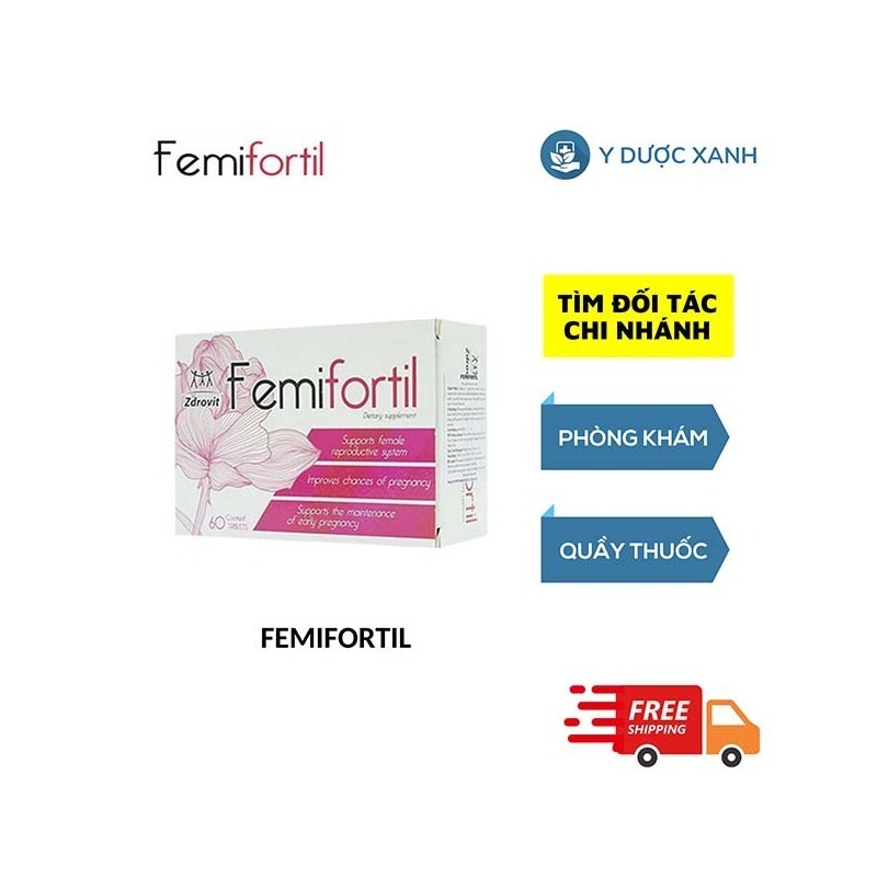 FEMIFORTIL, 60 viên, Viên uống bổ trứng, Hỗ trợ và tăng cường khả năng thụ thai ở nữ giới của Ba Lan