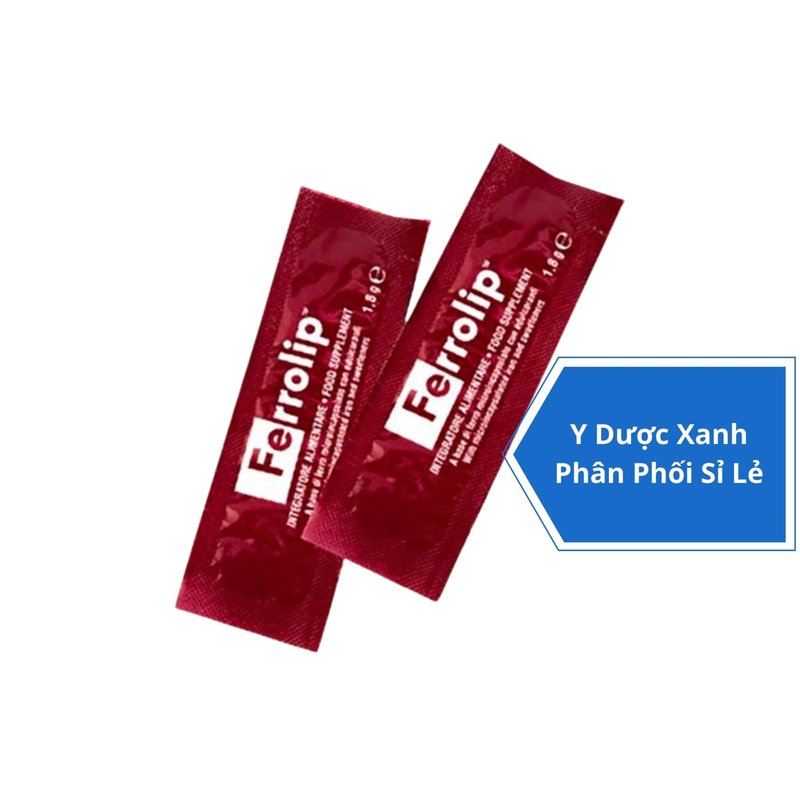FERROLIP, 20 gói, Gói sắt sinh học bổ sung sắt cho bà bầu, người thiếu máu của Ý
