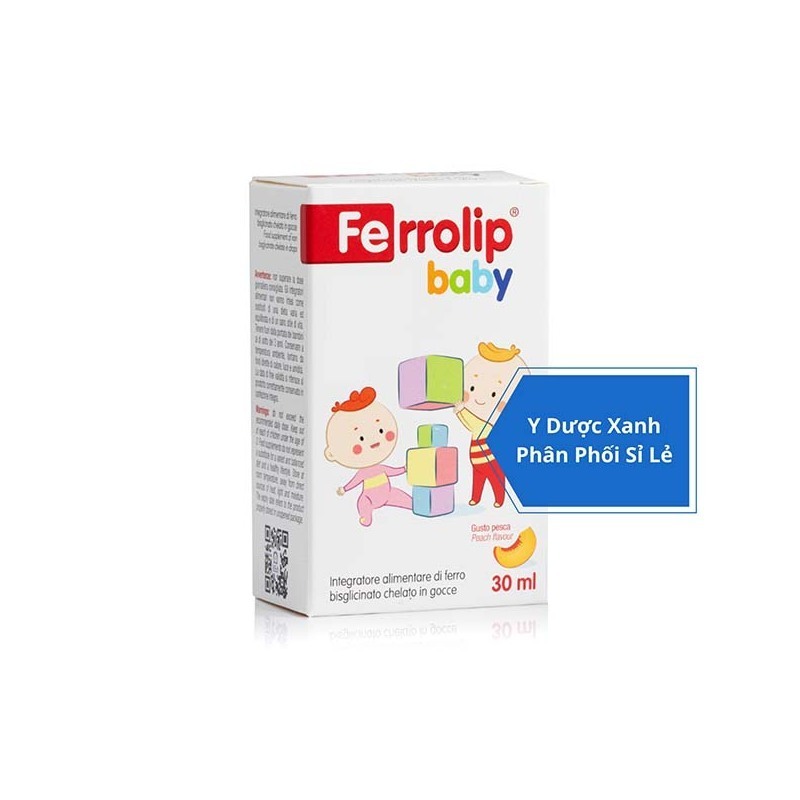 FERROLIP BABY, 30 ml, Dung dịch nhỏ giọt bổ sung sắt hữu cơ, bổ máu cho bé, trẻ em từ 2 tuổi của Ý