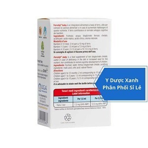 FERROLIP BABY, 30 ml, Dung dịch nhỏ giọt bổ sung sắt hữu cơ, bổ máu cho bé, trẻ em từ 2 tuổi của Ý