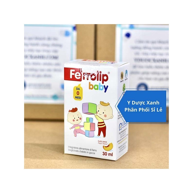 FERROLIP BABY, 30 ml, Dung dịch nhỏ giọt bổ sung sắt hữu cơ, bổ máu cho bé, trẻ em từ 2 tuổi của Ý