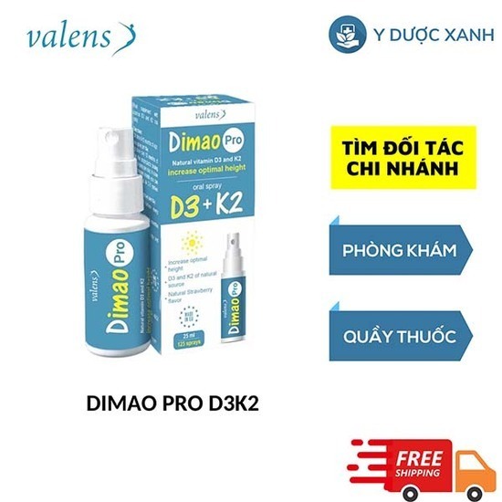 DIMAO PRO D3K2, Thuốc xịt bổ sung vitamin D3 K2 cho trẻ sơ sinh và trẻ nhỏ của Slovenia
