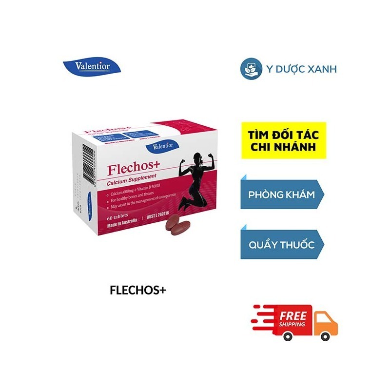 FLECHOS+, 60 viên, Bổ sung canxi và vitamin D cho phụ nữ của Úc