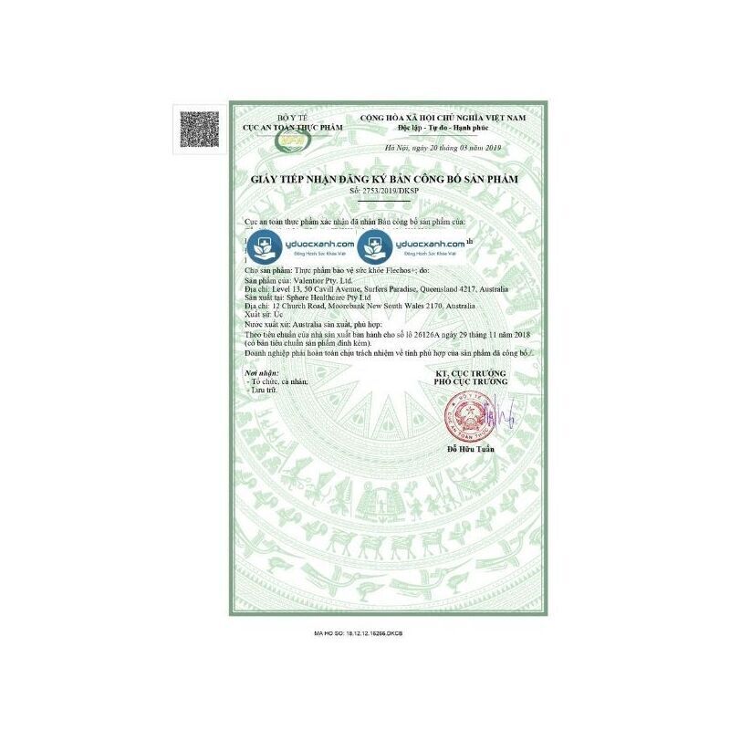 FLECHOS+, 60 viên, Bổ sung canxi và vitamin D cho phụ nữ của Úc