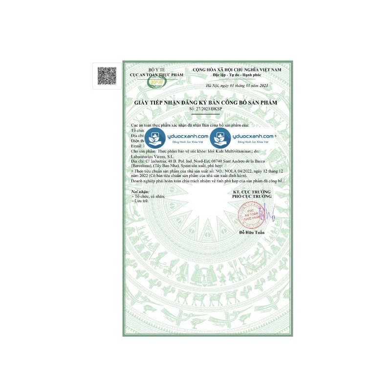 IDOL KIDS MULTIVITAMINAS, 150 ml, Siro tăng cường sức đề kháng cho bé, trẻ em từ 6 tháng tuổi của Tây Ban Nha