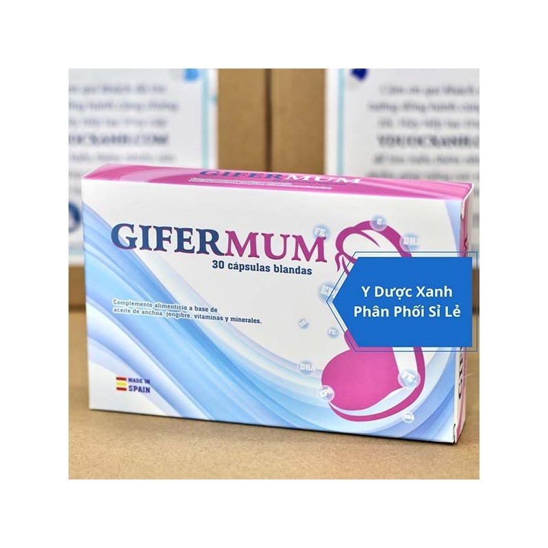 GIFERMUM PLUS, 30 viên, Viên uống bổ sung vitamin tổng hợp cho bà bầu, phụ nữ chuẩn bị mang thai của Tây Ban Nha