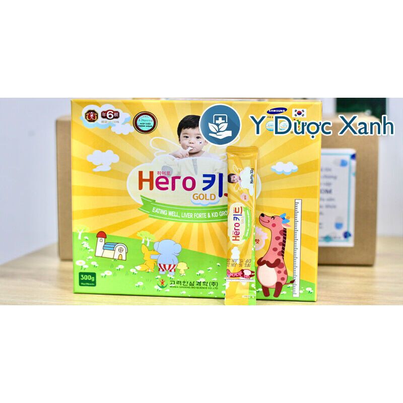 Siro HERO KID GOLD, 30 gói, Siro hỗ trợ biếng ăn, tăng sức đề kháng cho trẻ nhỏ từ 1 tuổi của Hàn Quốc