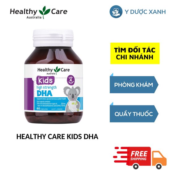 HEALTHY CARE KIDS DHA, Viên uống bổ sung DHA, bổ não, thị lực, thần kinh của Úc