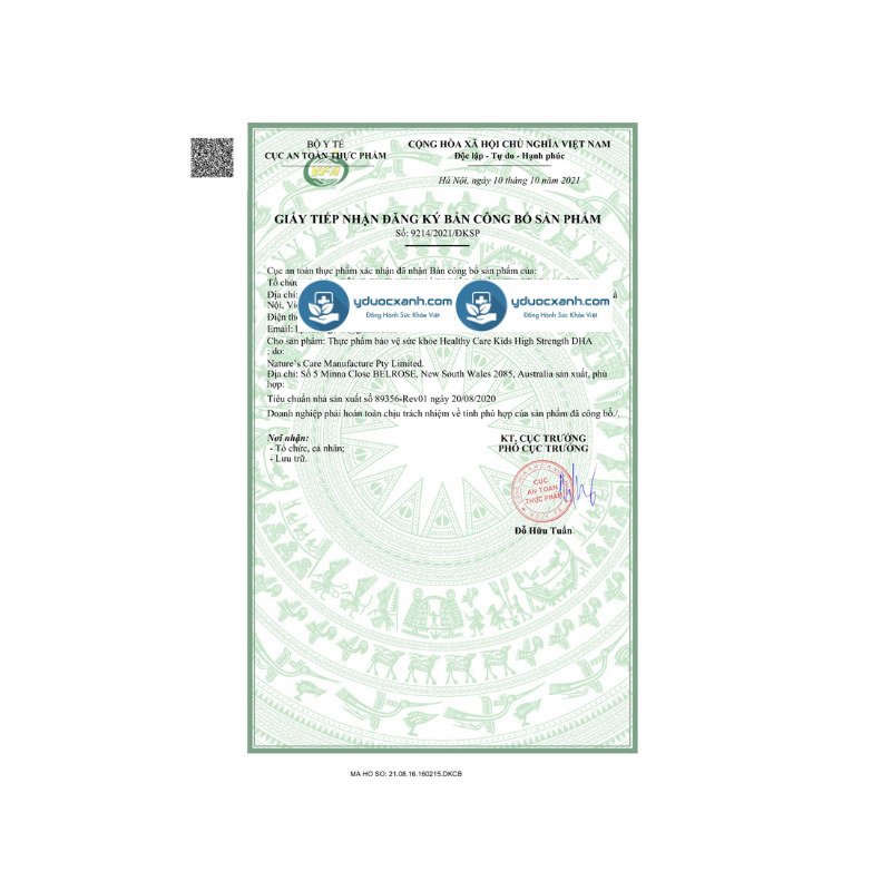 HEALTHY CARE KIDS DHA, Viên uống bổ sung DHA, bổ não, thị lực, thần kinh của Úc