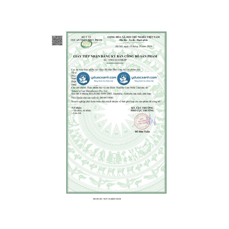 HEALTHY CARE KIDS MILK CALCIUM, Viên uống Canxi sữa cho bé bổ sung Canxi, Vitamin D3 của Úc