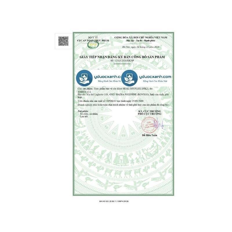 HEALTHYPLEX D3K2, 10ml, Siro nhỏ giọt tăng hấp thu Canxi cho bé, trẻ em của Ý