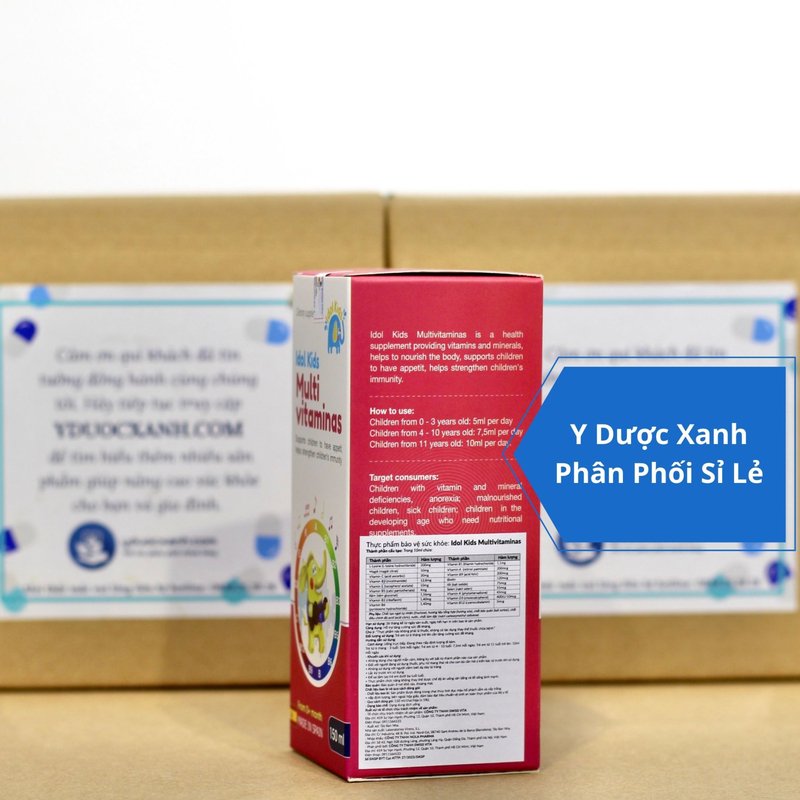 IDOL KIDS MULTIVITAMINAS, 150 ml, Siro tăng cường sức đề kháng cho bé, trẻ em từ 6 tháng tuổi của Tây Ban Nha