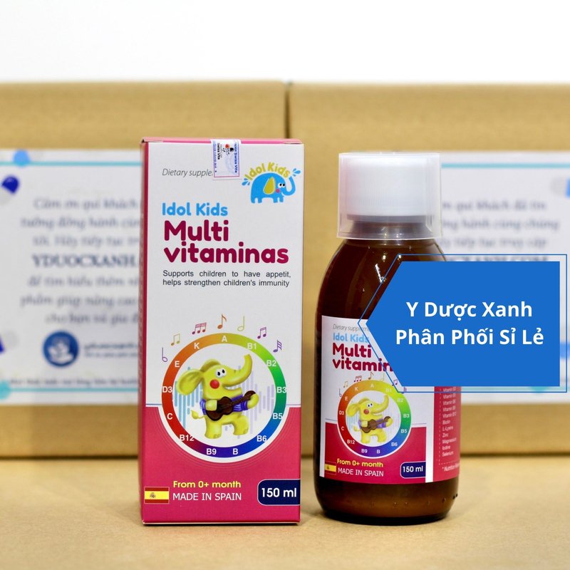 IDOL KIDS MULTIVITAMINAS, 150 ml, Siro tăng cường sức đề kháng cho bé, trẻ em từ 6 tháng tuổi của Tây Ban Nha