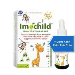 IMOCHILD D3 K2, 20ml, Dung dịch nhỏ giọt D3 K2 cho trẻ sơ sinh, trẻ em của Tây Ban Nha