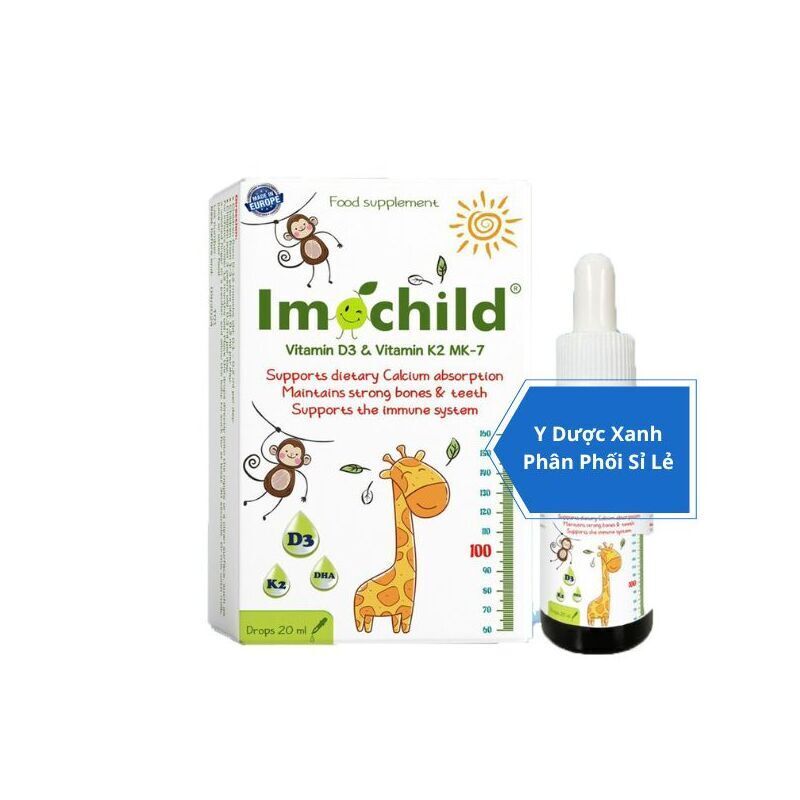 IMOCHILD D3 K2, 20ml, Dung dịch nhỏ giọt D3 K2 cho trẻ sơ sinh, trẻ em của Tây Ban Nha