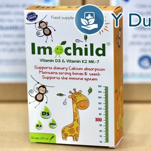 IMOCHILD D3 K2, 20ml, Dung dịch nhỏ giọt D3 K2 cho trẻ sơ sinh, trẻ em của Tây Ban Nha