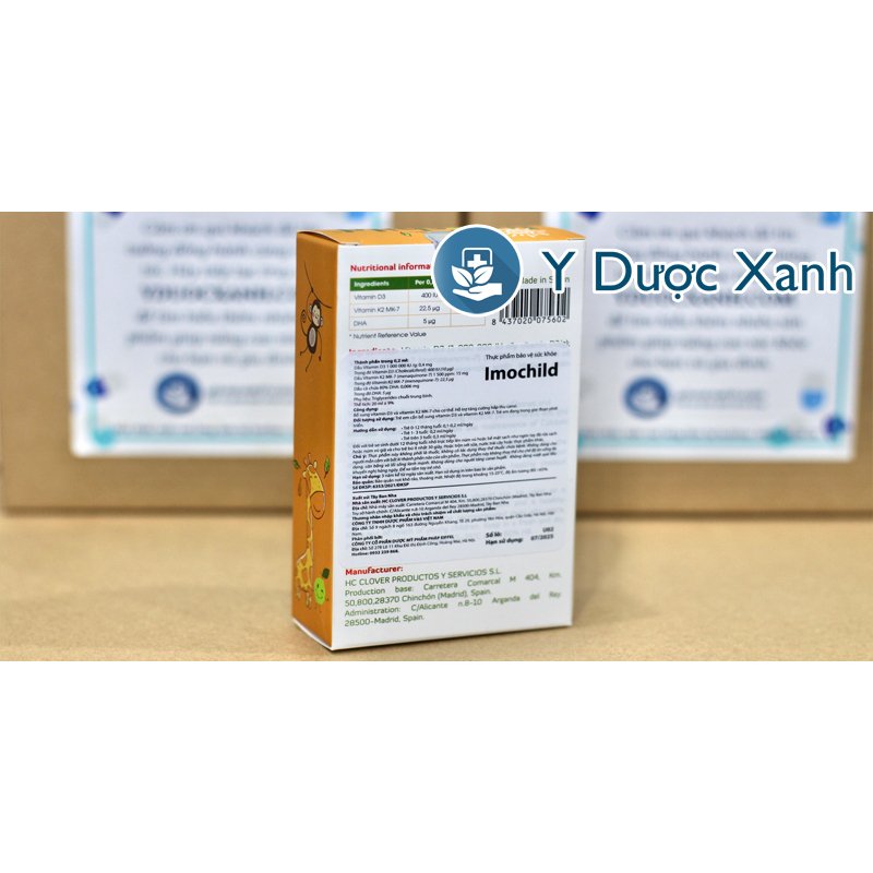 IMOCHILD D3 K2, 20ml, Dung dịch nhỏ giọt D3 K2 cho trẻ sơ sinh, trẻ em của Tây Ban Nha