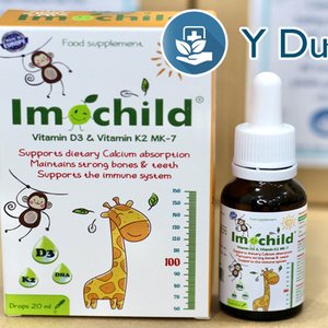 IMOCHILD D3 K2, 20ml, Dung dịch nhỏ giọt D3 K2 cho trẻ sơ sinh, trẻ em của Tây Ban Nha