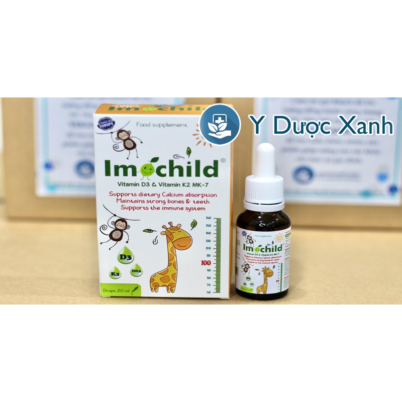 IMOCHILD D3 K2, 20ml, Dung dịch nhỏ giọt D3 K2 cho trẻ sơ sinh, trẻ em của Tây Ban Nha