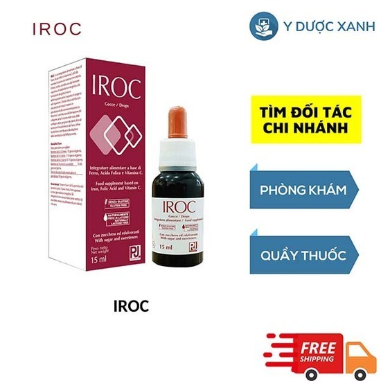 IROC, 15ml, Sắt nhỏ giọt bổ máu cho trẻ em, trẻ sơ sinh của Ý
