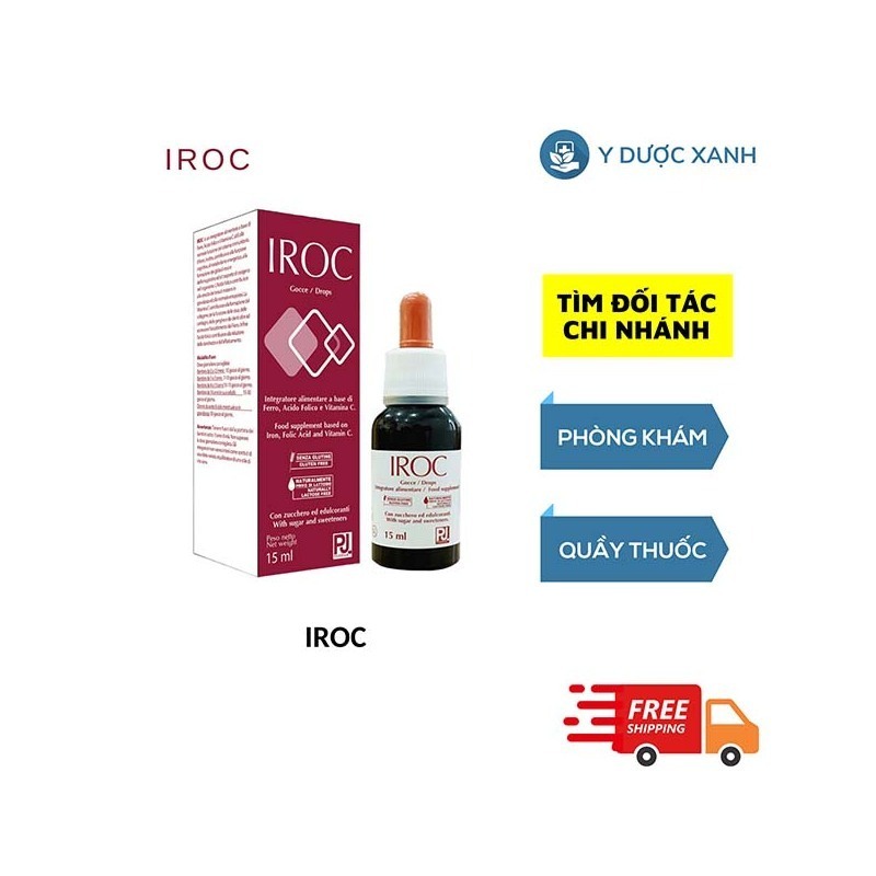 IROC, 15ml, Sắt nhỏ giọt bổ máu cho trẻ em, trẻ sơ sinh của Ý