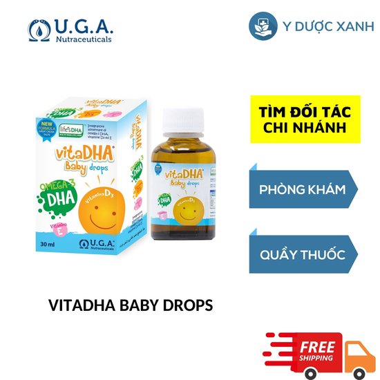 VITADHA BABY DROPS, 30ml, Nhỏ giọt bổ sung DHA cho bé, trẻ em từ sơ sinh của Ý