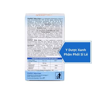 VITADHA BABY DROPS, 30ml, Nhỏ giọt bổ sung DHA cho bé, trẻ em từ sơ sinh của Ý