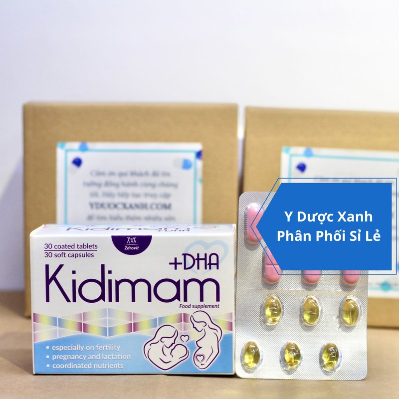 KIDIMAM DHA, 60 viên, Viên uống bổ sung vitamin & DHA cho phụ nữ mang thai