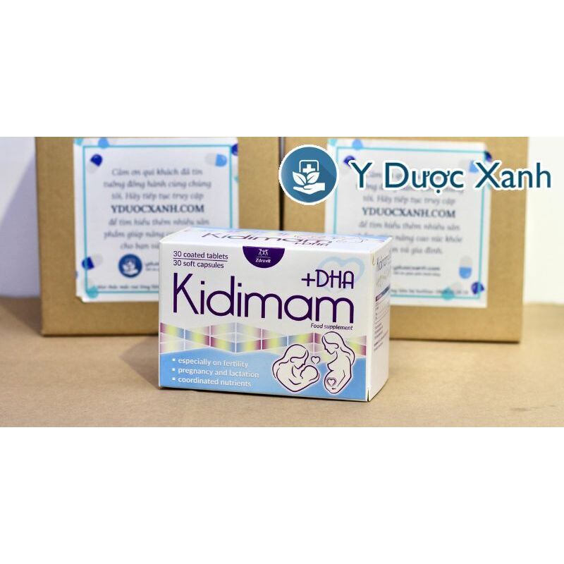 KIDIMAM DHA, 60 viên, Viên uống bổ sung vitamin & DHA cho phụ nữ mang thai