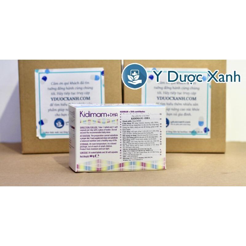 KIDIMAM DHA, 60 viên, Viên uống bổ sung vitamin & DHA cho phụ nữ mang thai