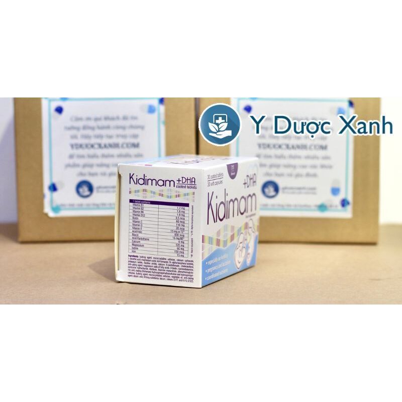 KIDIMAM DHA, 60 viên, Viên uống bổ sung vitamin & DHA cho phụ nữ mang thai