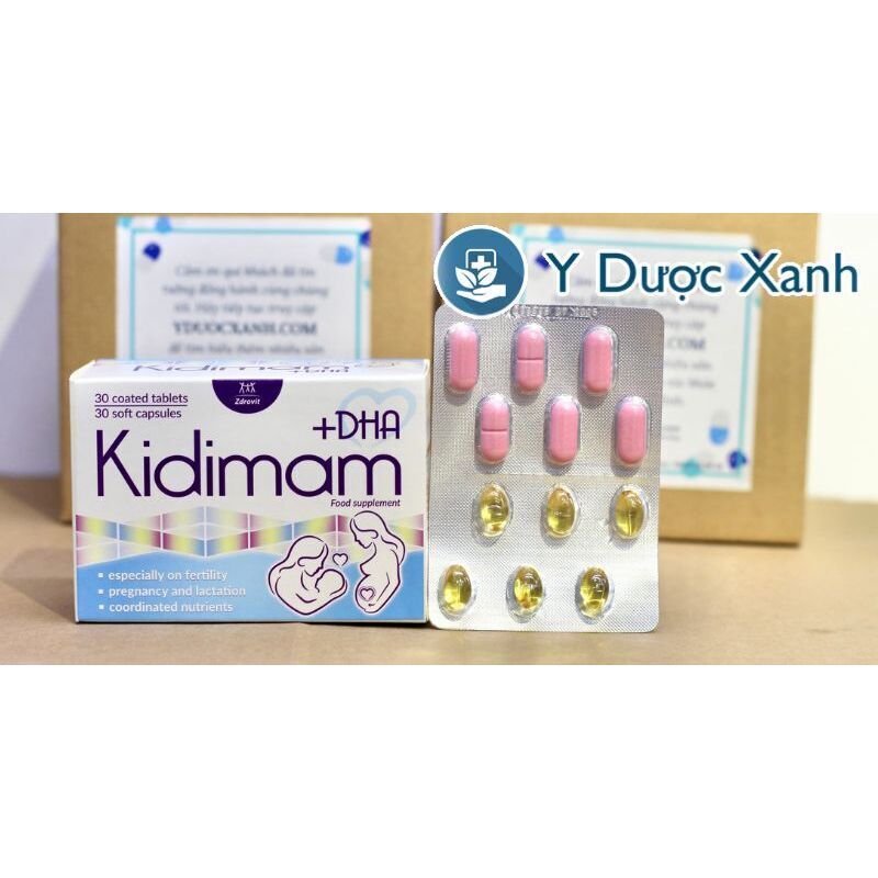KIDIMAM DHA, 60 viên, Viên uống bổ sung vitamin & DHA cho phụ nữ mang thai