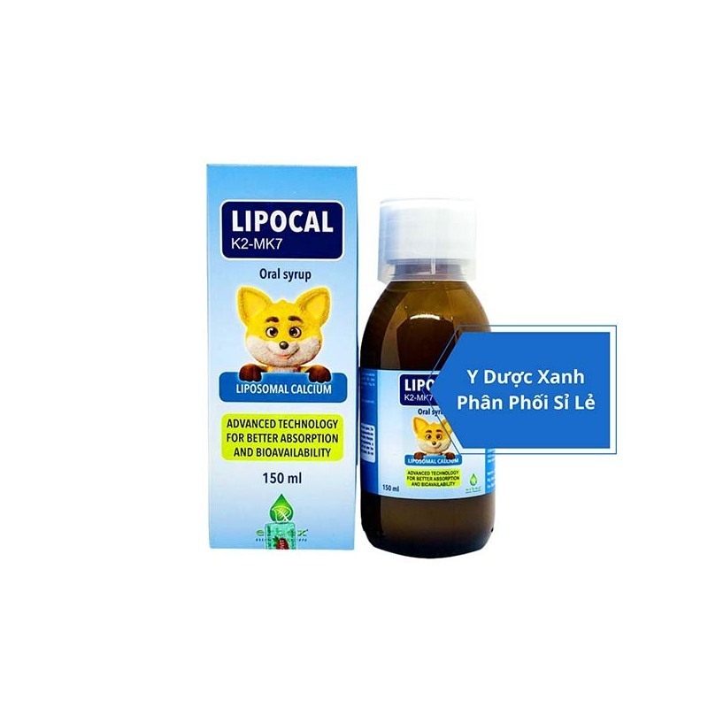 LIPOCAL K2 MK7, 150ml, Siro hỗ trợ phát triển xương và tăng chiều cao ở trẻ em của Ý