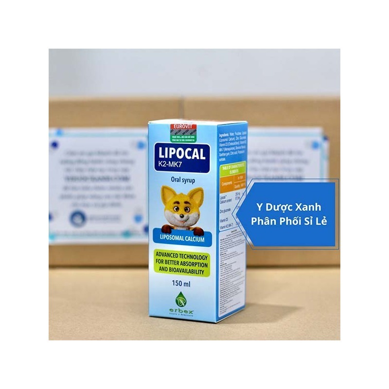 LIPOCAL K2 MK7, 150ml, Siro hỗ trợ phát triển xương và tăng chiều cao ở trẻ em của Ý