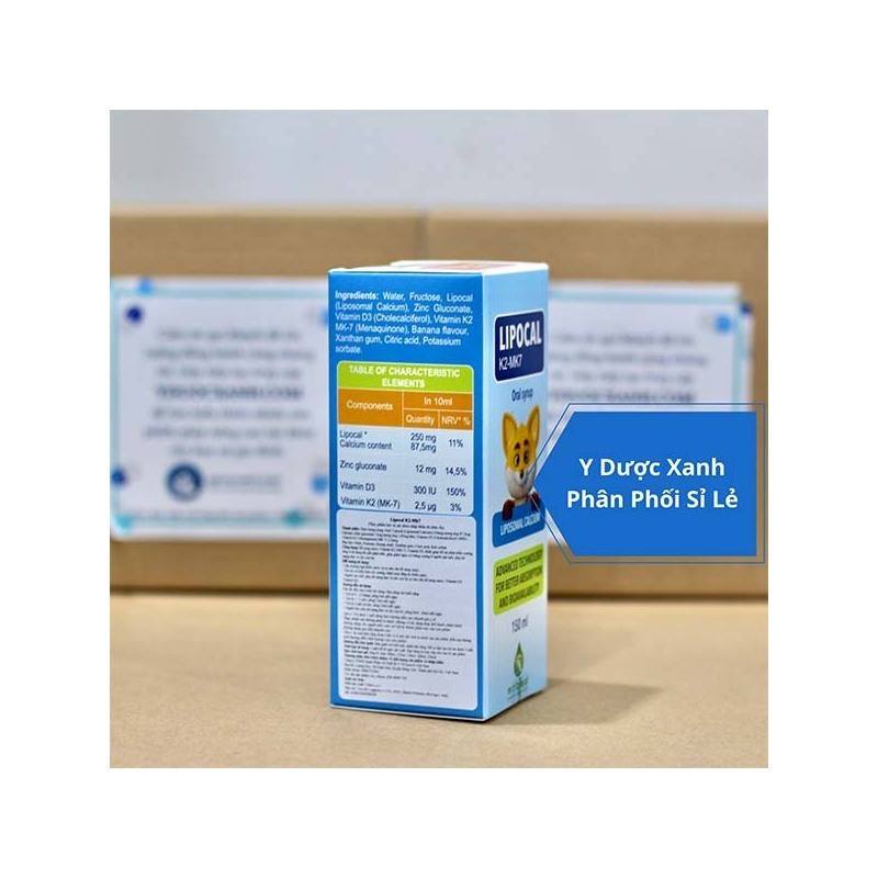 LIPOCAL K2 MK7, 150ml, Siro hỗ trợ phát triển xương và tăng chiều cao ở trẻ em của Ý