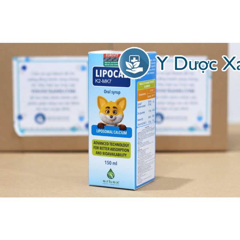 LIPOCAL K2 MK7, 150ml, Siro hỗ trợ phát triển xương và tăng chiều cao ở trẻ em của Ý
