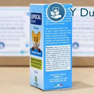 LIPOCAL K2 MK7, 150ml, Siro hỗ trợ phát triển xương và tăng chiều cao ở trẻ em của Ý