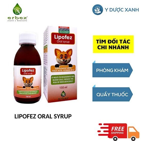LIPOFEZ ORAL SYRUP, 150 ml, Siro bổ máu cho trẻ sơ sinh, trẻ nhỏ từ 1 tháng tuổi của Ý