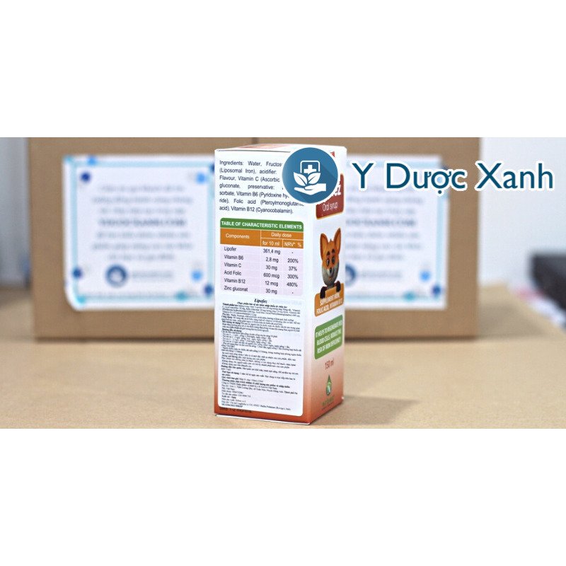LIPOFEZ ORAL SYRUP, 150 ml, Siro bổ máu cho trẻ sơ sinh, trẻ nhỏ từ 1 tháng tuổi của Ý