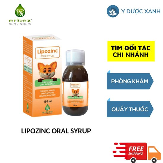 LIPOZINC ORAL SYRUP, 150 ml, Siro bổ sung kẽm cho bé, trẻ sơ sinh của Ý