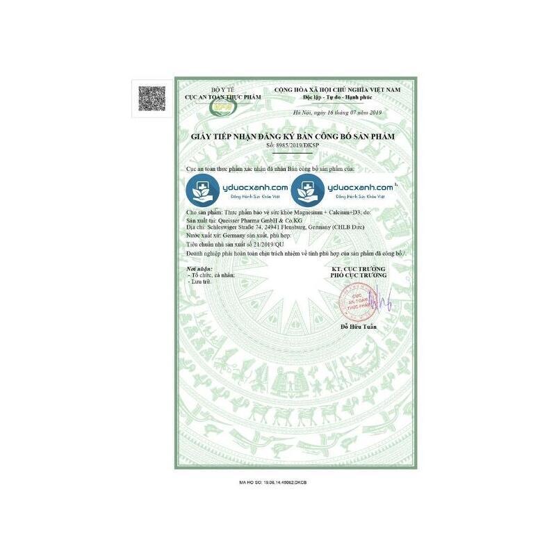 MAGNESIUM+CALCIUM+D3, 30 viên, Viên uống bổ sung Calcium D3 cho người lớn của Đức