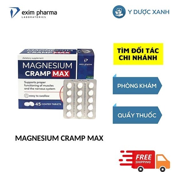 MAGNESIUM CRAMP MAX, 45 viên, Viên uống phòng chống co cơ, chuột rút cho người lớn của Ba Lan