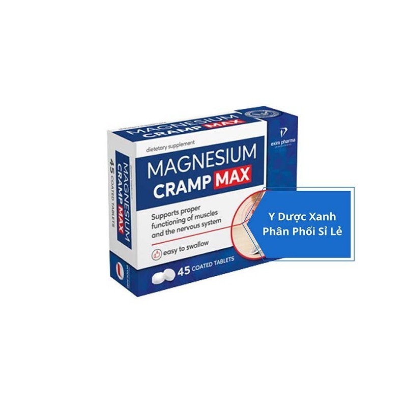 MAGNESIUM CRAMP MAX, 45 viên, Viên uống phòng chống co cơ, chuột rút cho người lớn của Ba Lan
