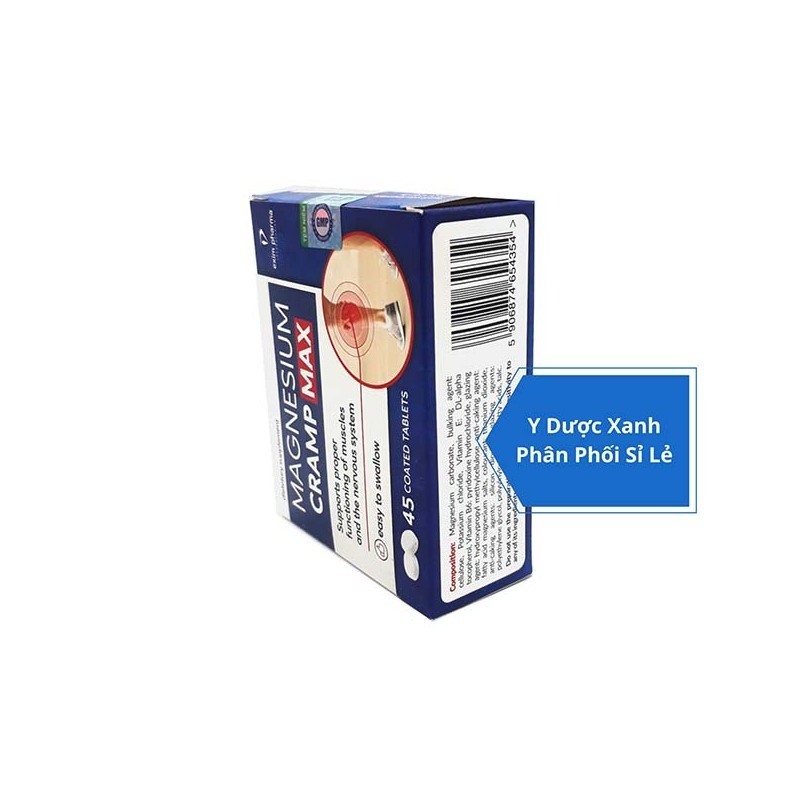 MAGNESIUM CRAMP MAX, 45 viên, Viên uống phòng chống co cơ, chuột rút cho người lớn của Ba Lan