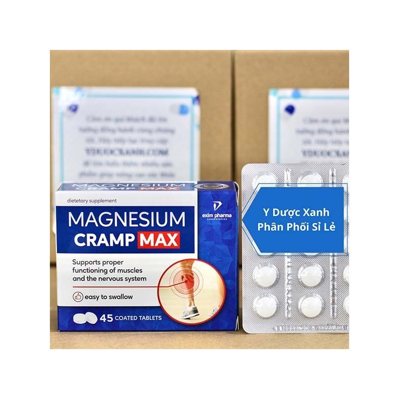 MAGNESIUM CRAMP MAX, 45 viên, Viên uống phòng chống co cơ, chuột rút cho người lớn của Ba Lan