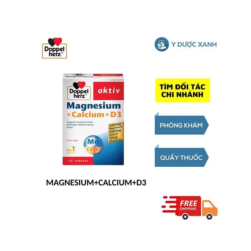 MAGNESIUM+CALCIUM+D3, 30 viên, Viên uống bổ sung Calcium D3 cho người lớn của Đức