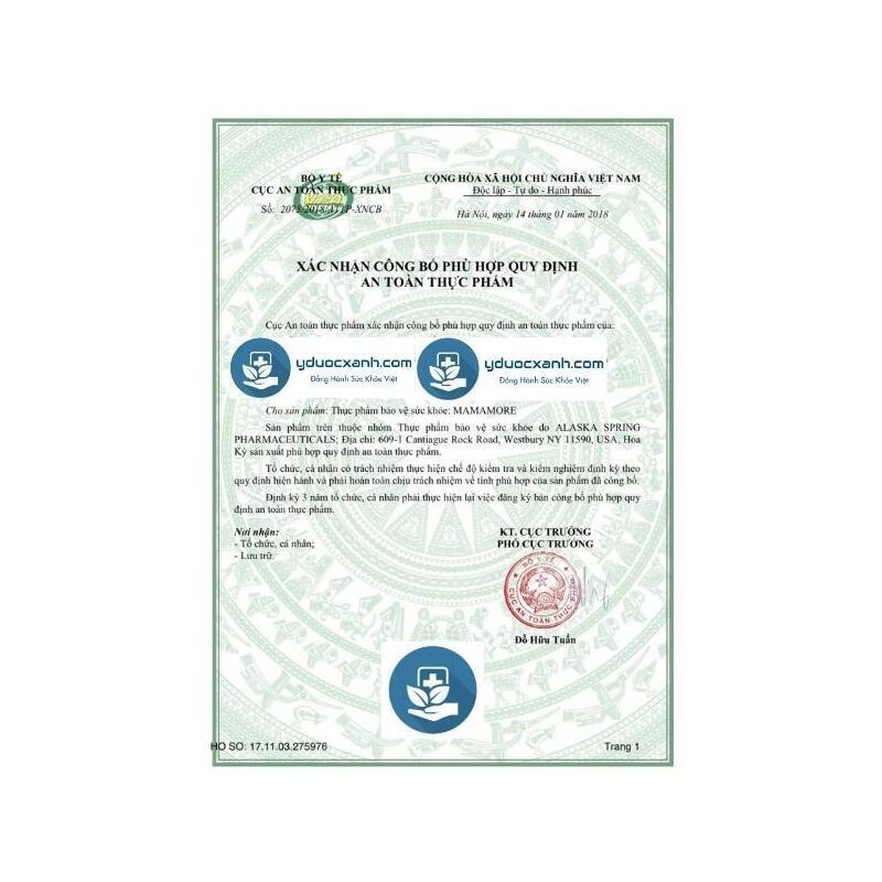 MAMAMORE, 30 viên, Viên uống vitamin tổng hợp, hỗ trợ phát triển thai nhi cho bà bầu của Mỹ