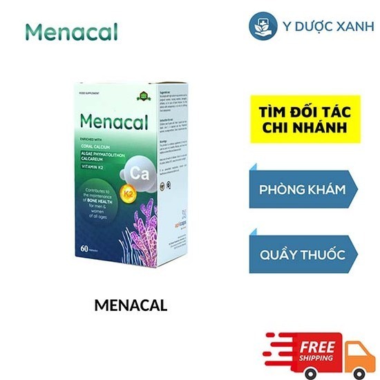 MENACAL, 60 viên, Viên uống hỗ trợ xương khớp, chắc xương cho trẻ em trên 6 tuổi, người lớn của Tây Ban Nha