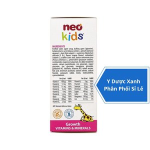 NEO KIDS GROWTH, 150ml, Siro bổ sung vitamin và khoáng chất tổng hợp cho bé từ 6 tháng của Tây Ban Nha