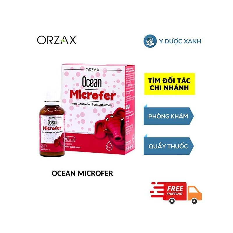OCEAN MICROFER, 30ml, Nhỏ giọt bổ sung sắt cho trẻ sơ sinh từ 1 tháng tuổi của Châu Âu